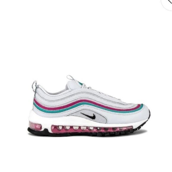 Nike Air Max 97 Sneaker in Pure Platinum, Black, Pink Prime, Washed Teal, & Whit - Picture 2 of 9
